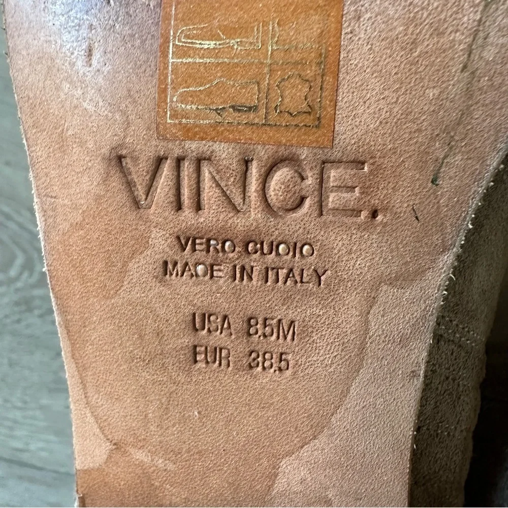 Vince Haider Suede Leather Booties Shoes Sz 8 Made In Italy